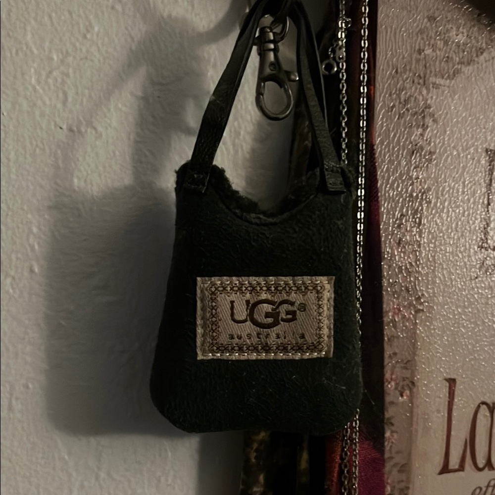 UGG Black Mini Bag with Suede Logo